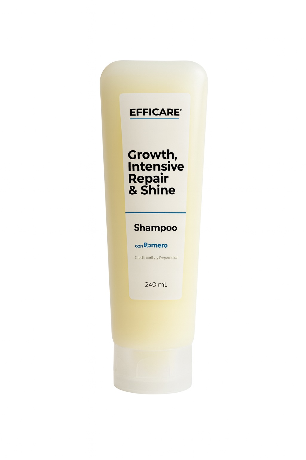 Shampoo Efficare Crecimiento, Reparación Intensiva y Brillo con Romero (240 ml)